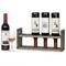 NEX™ 16" Olive Green 4-Bottle Countertop Wood Wine Rack
